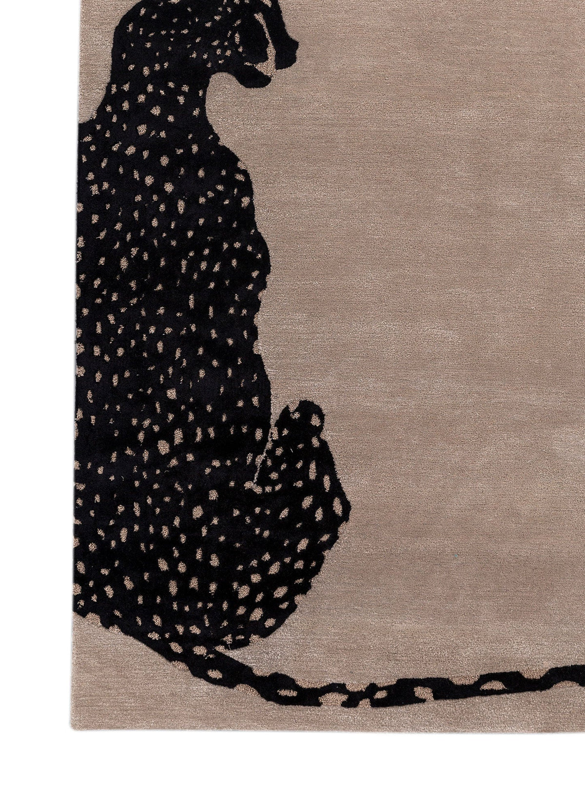 Black & Beige Abstract Animal Pattern Handmade Area Rug & Carpet