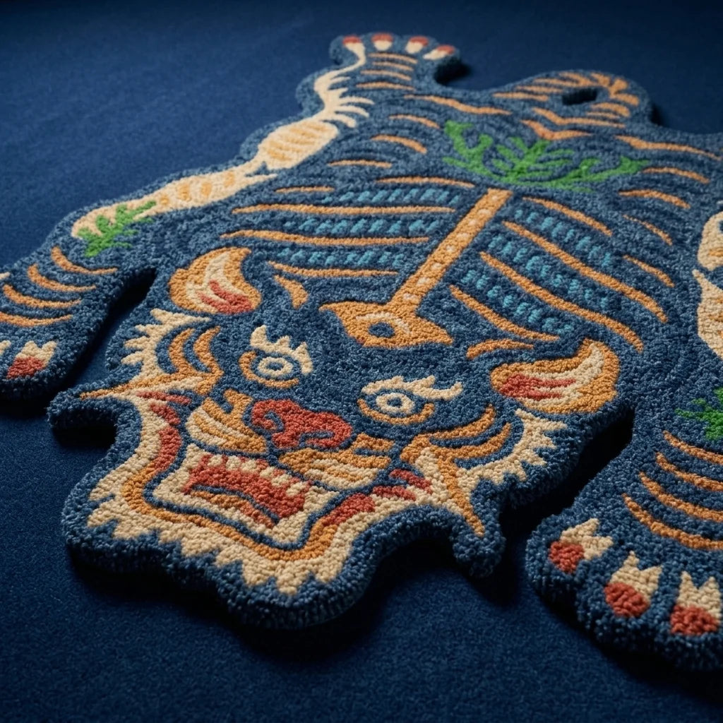 Multicolor Wild Animal Shaped Handmade Area Rug & Carpet