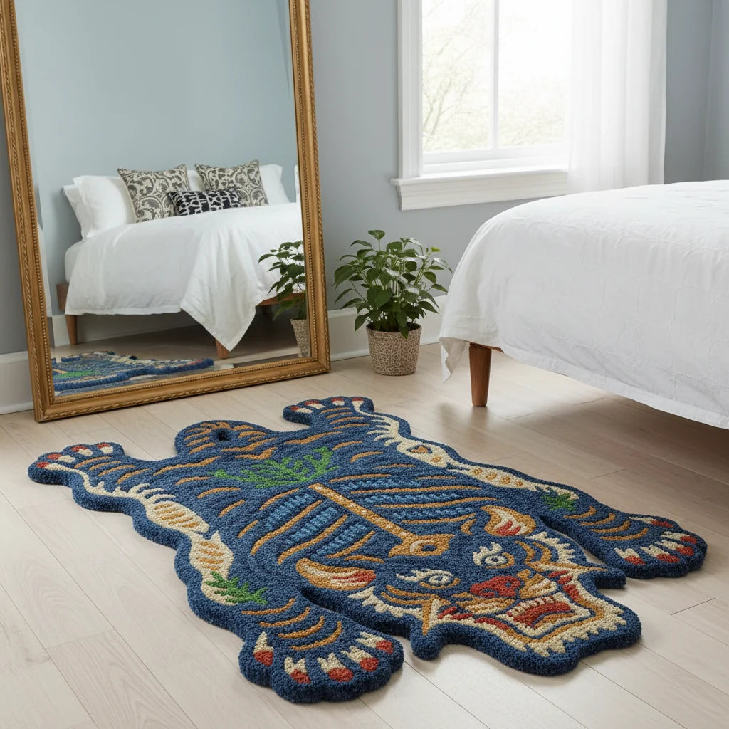 Multicolor Wild Animal Shaped Handmade Area Rug & Carpet