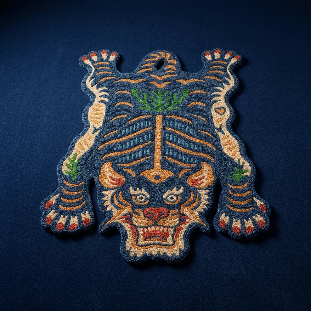 Multicolor Wild Animal Shaped Handmade Area Rug & Carpet