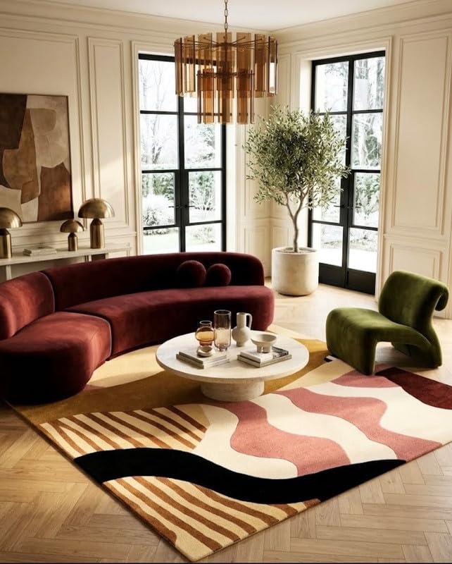 Minimalist Geometric Wool Hand-tufted Carpet & Rug