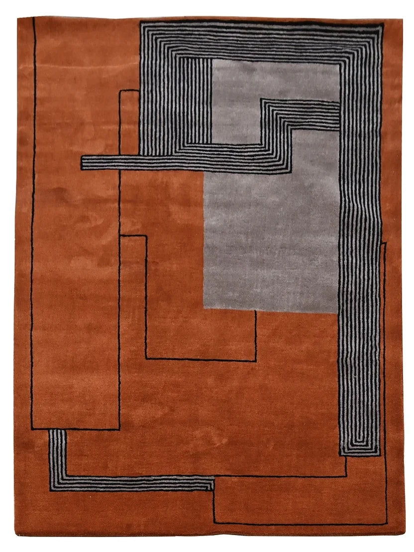 Luxury Geometric Wool Hand-tufted Carpet & Rug