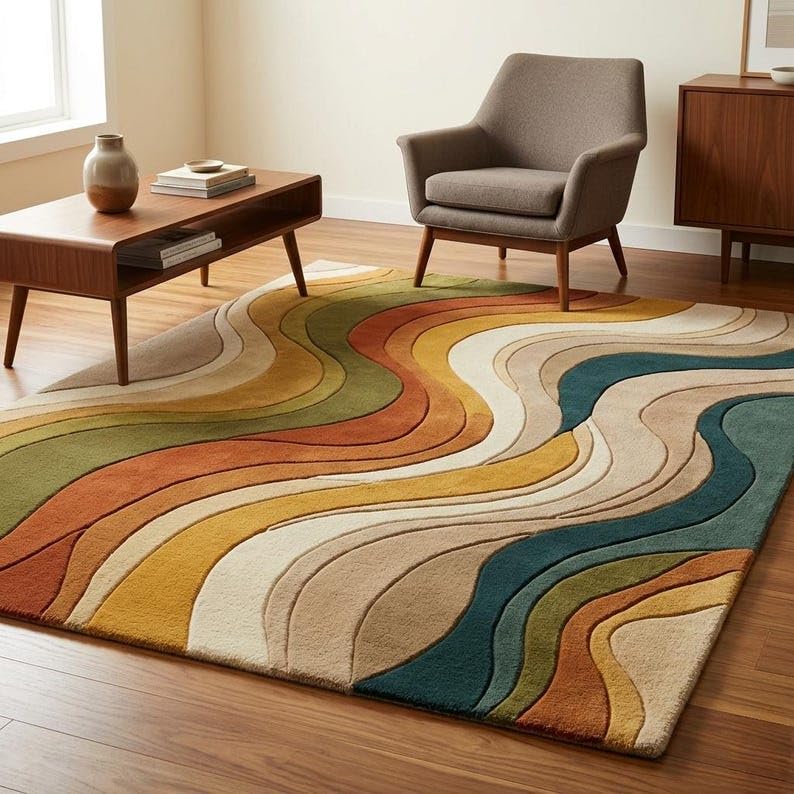 Artistic Geometric Wool Hand-tufted Carpet & Rug