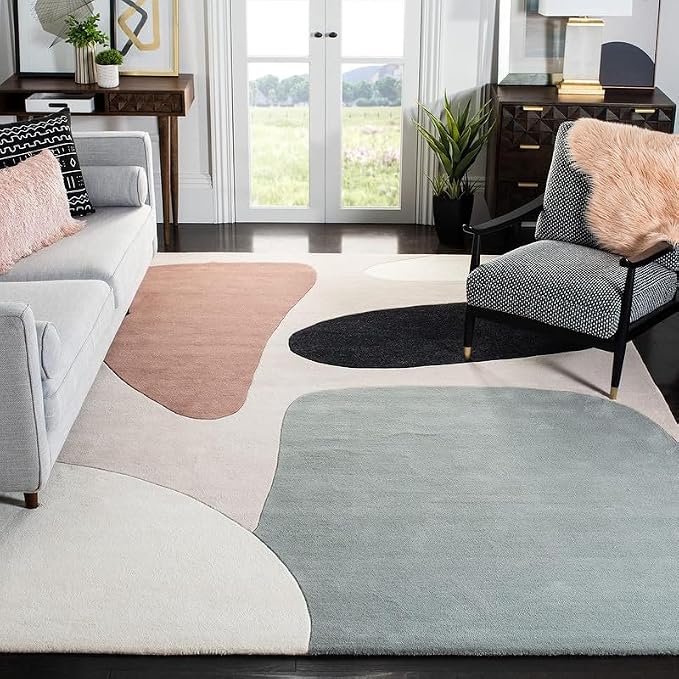 Designer Geometric Wool Hand-tufted Carpet & Rug