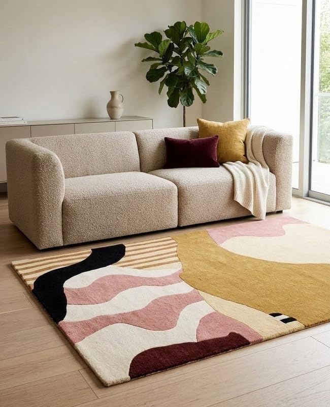 Minimalist Geometric Wool Hand-tufted Carpet & Rug