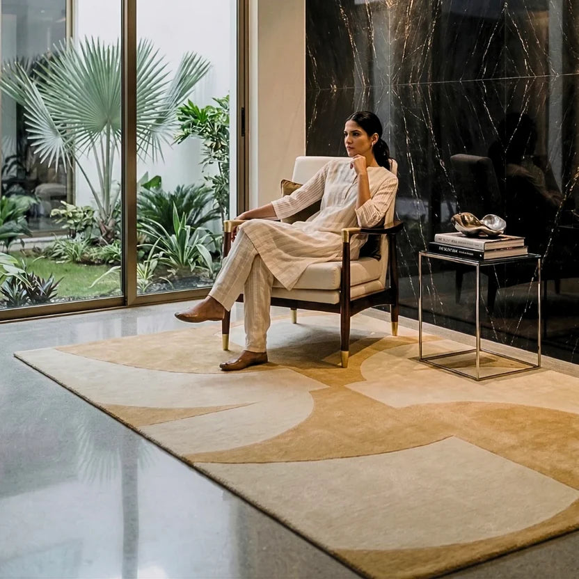 Contemporary Geometric Wool Hand-tufted Carpet & Rug