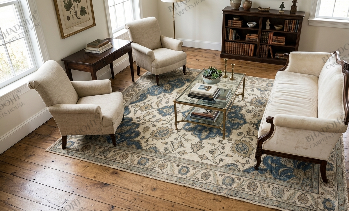 Orvella Hand Knotted Wool Area Rug