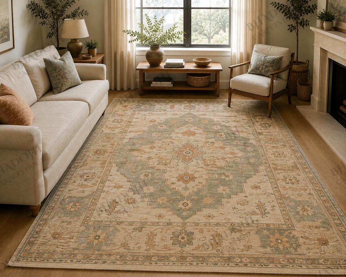Azelle Hand Knotted Wool Area Rug