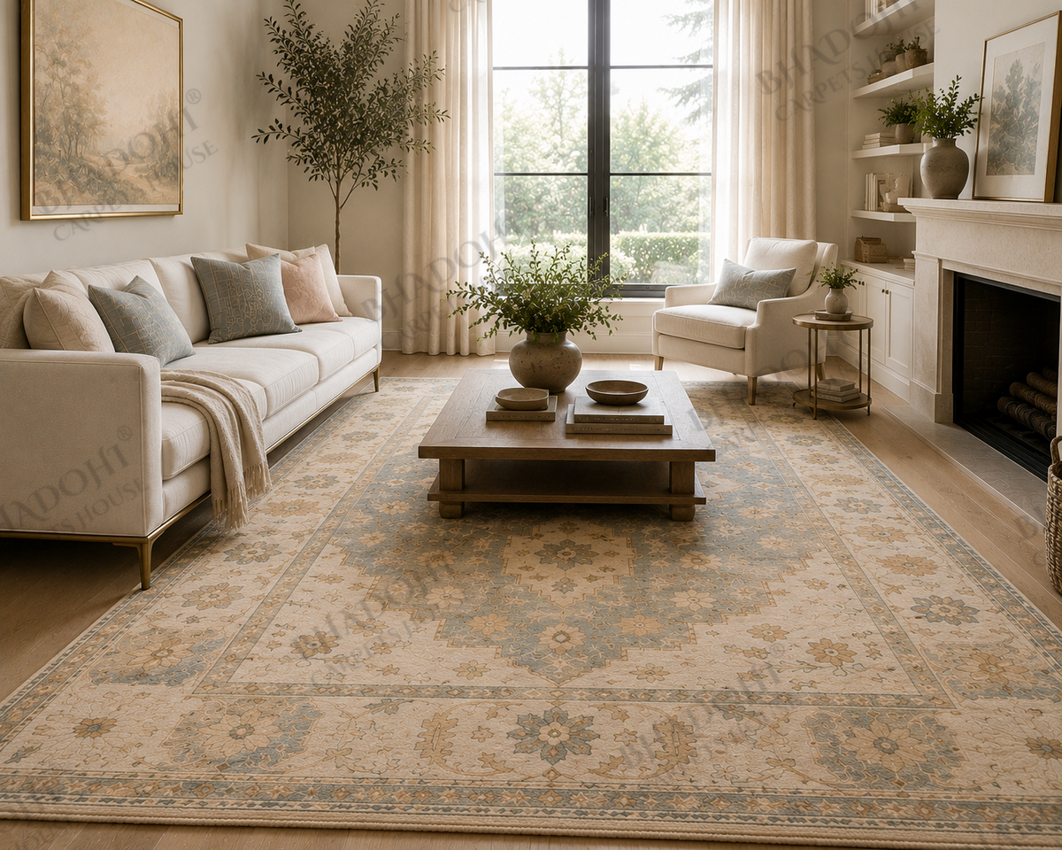 Azelle Hand Knotted Wool Area Rug