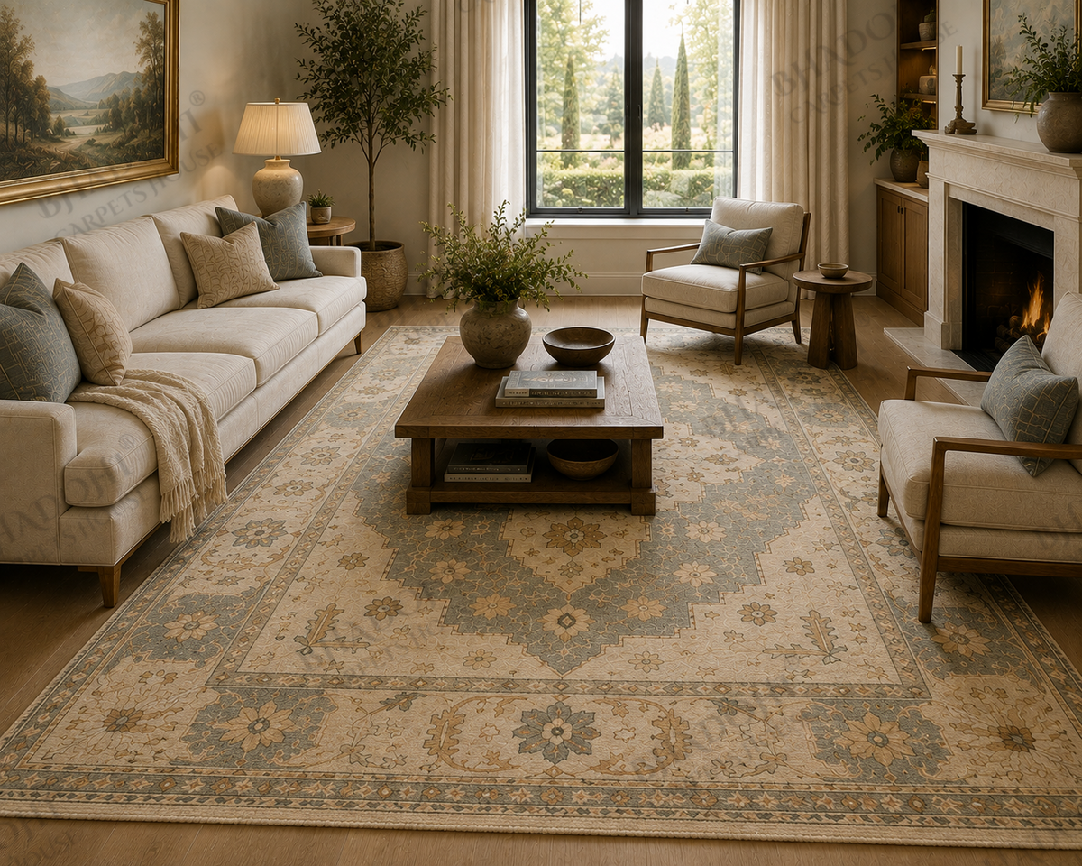 Azelle Hand Knotted Wool Area Rug