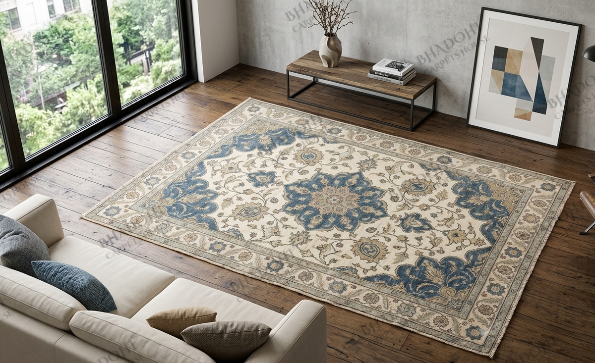 Orvella Hand Knotted Wool Area Rug