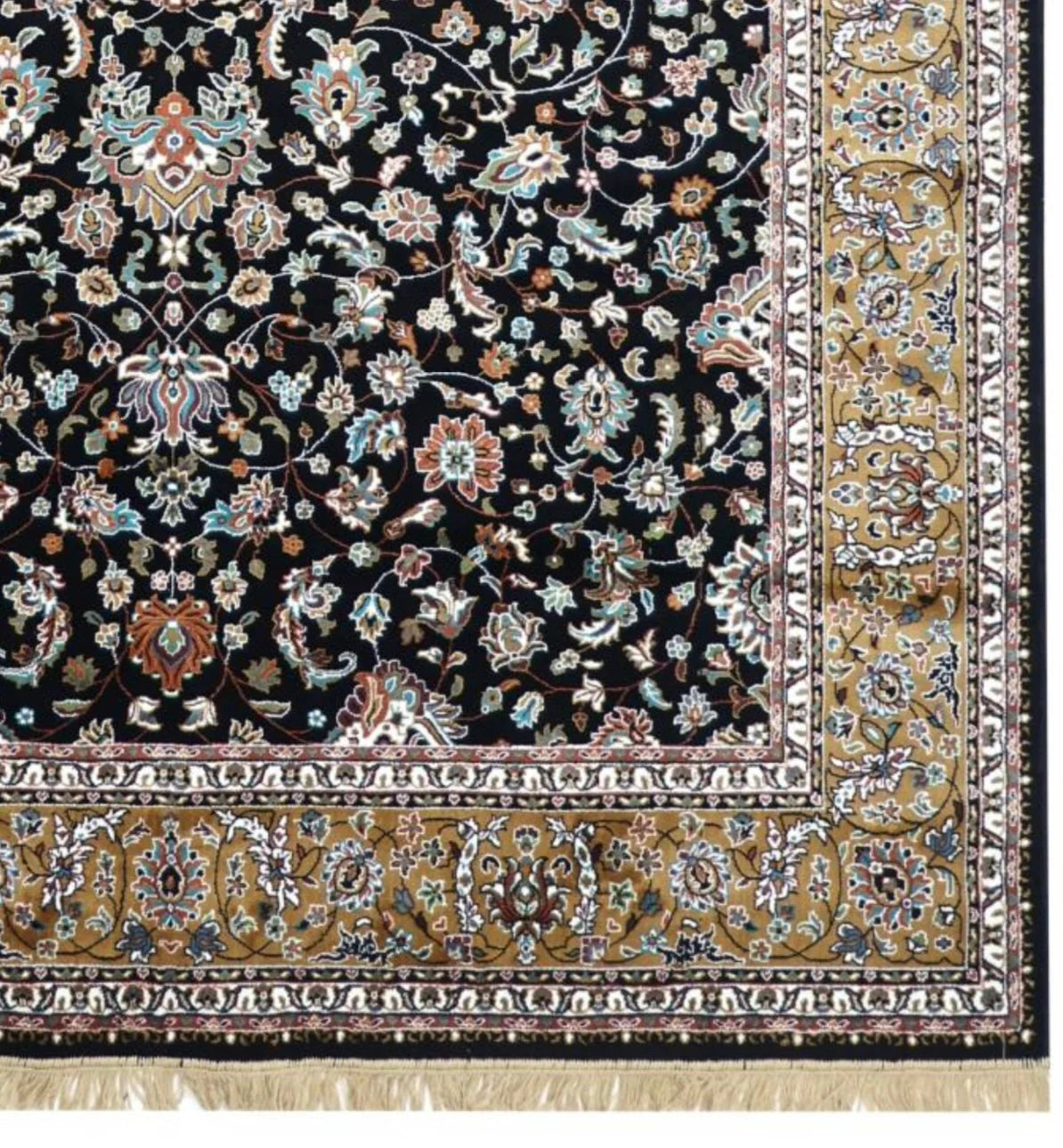 Zehra Black Persian Silk Carpet & Rug