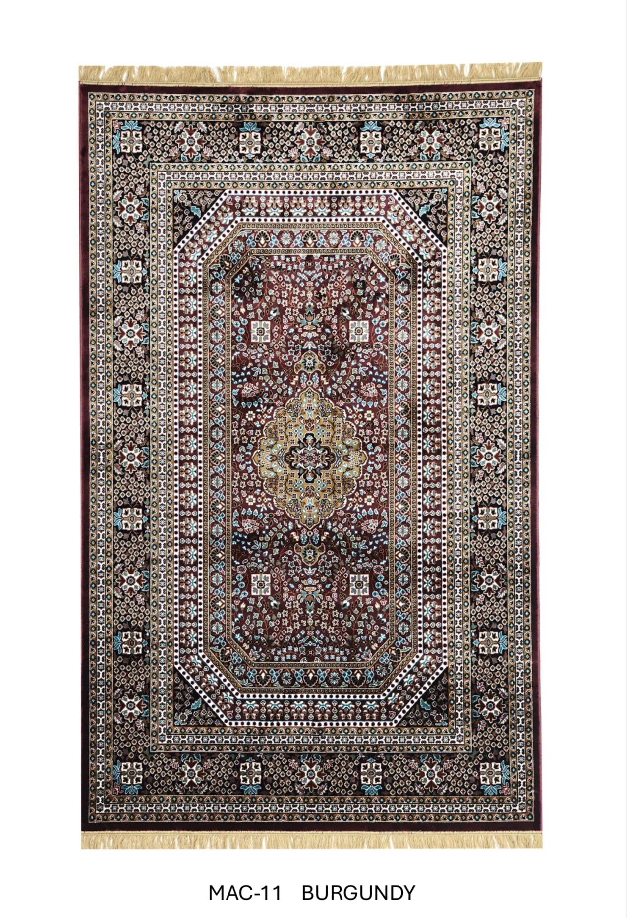 Zeenat Burgundy Persian Silk Carpet & Rug