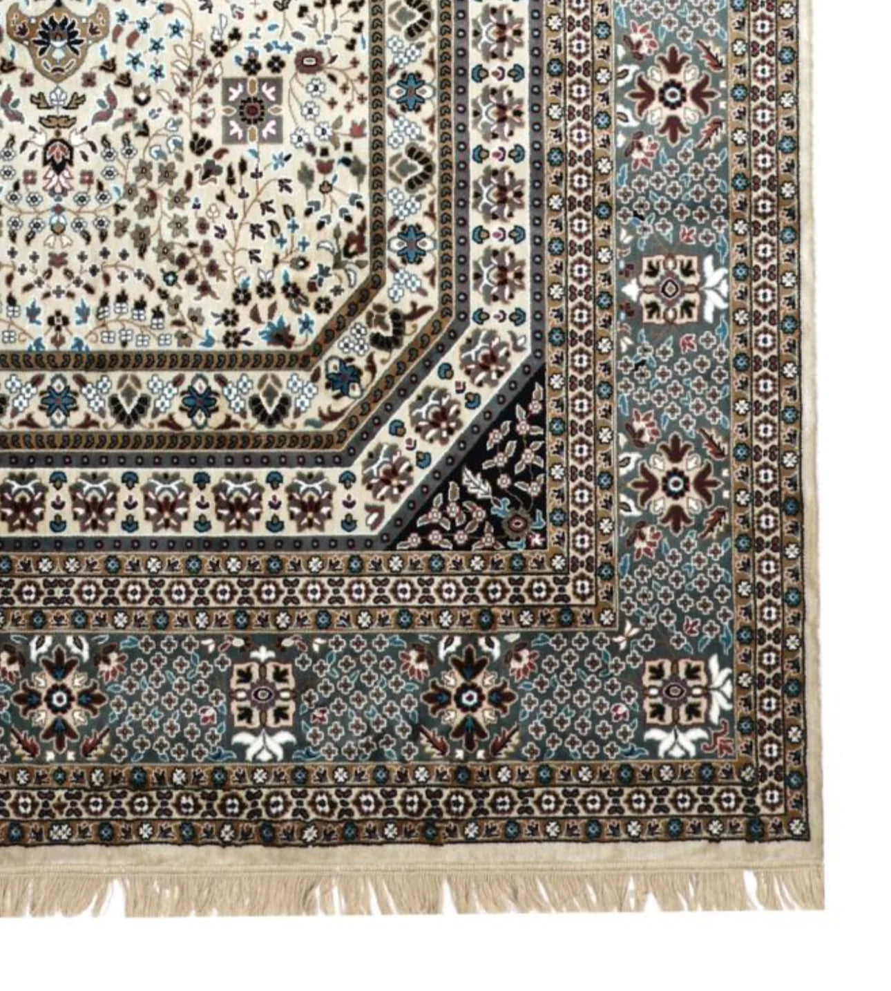 Shahi Cream Persian Silk Carpet & Rug