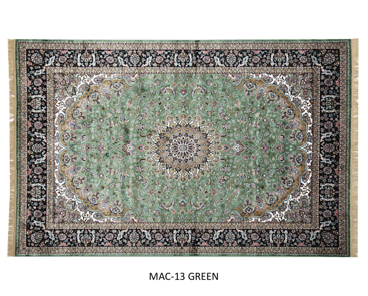 Dilruba Green Persian Silk Carpet & Rug