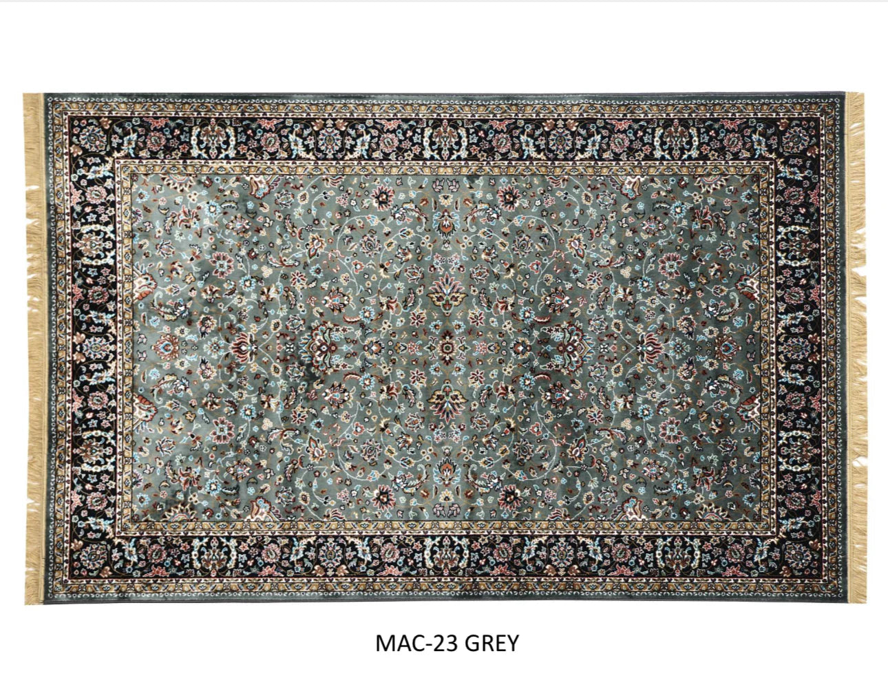 Kohinoor Gray Persian Silk Carpet & Rug