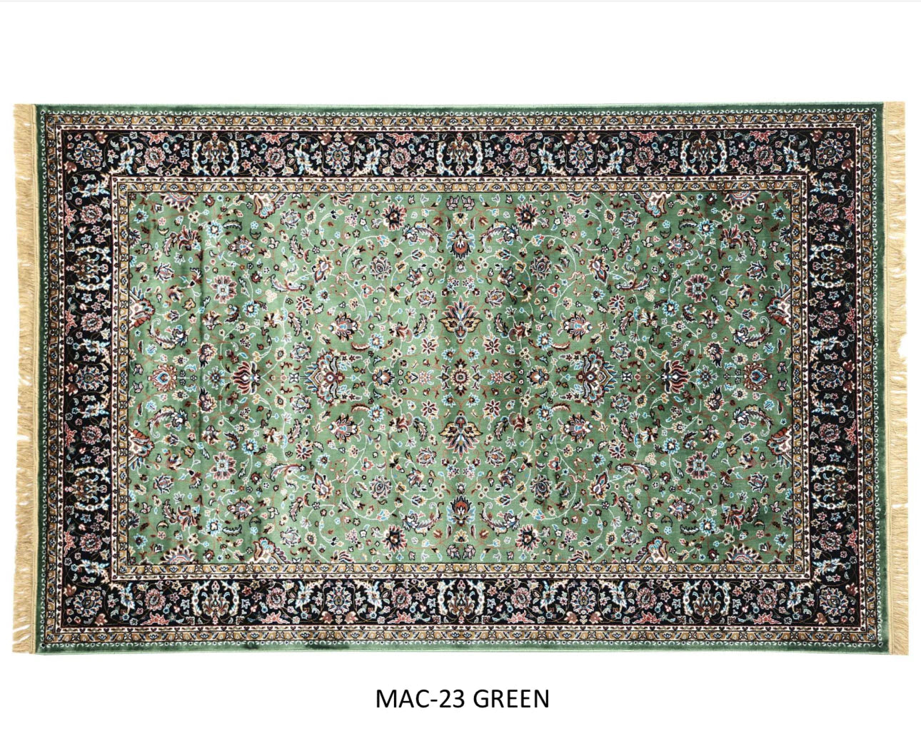 Nizam Green Persian Silk Carpet & Rug