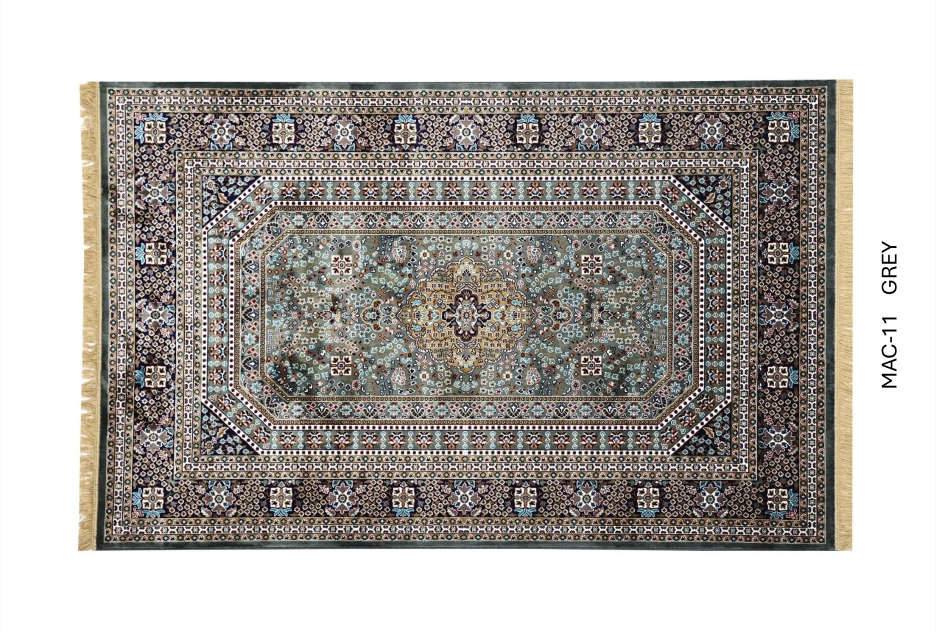 Zareen Gray Persian Silk Carpet & Rug