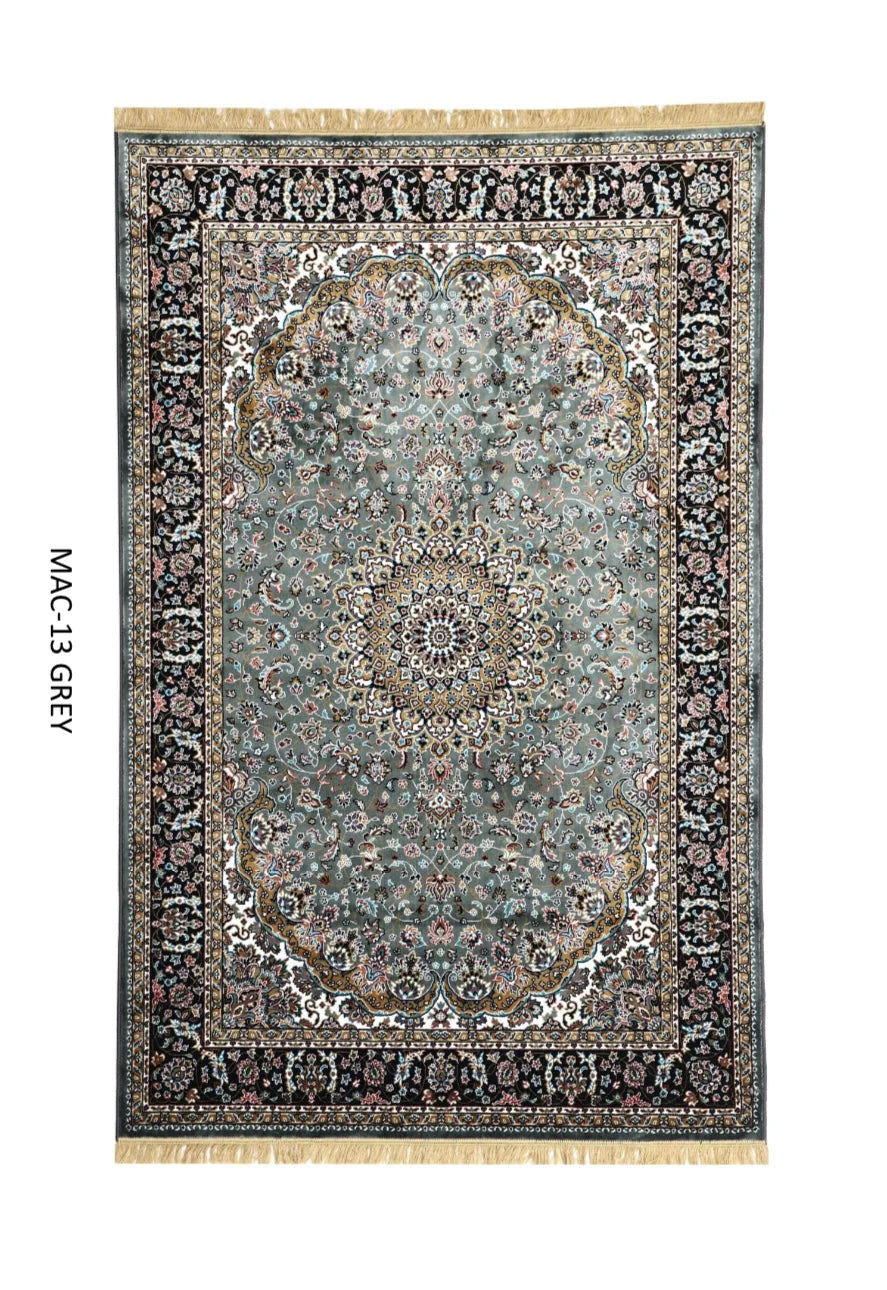 Aabshar Gray Persian Silk Carpet & Rug