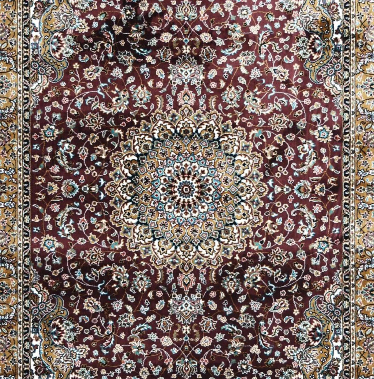 Sheen Burgundy Persian Silk Carpet & Rug