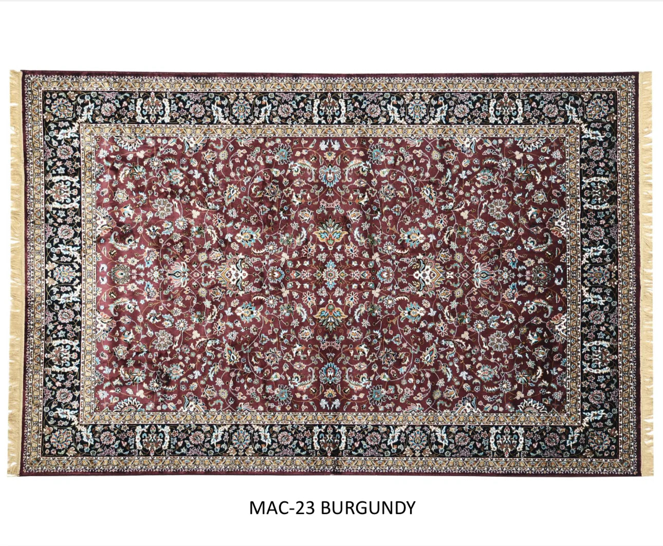 Noor Burgundy Persian Silk Carpet & Rug