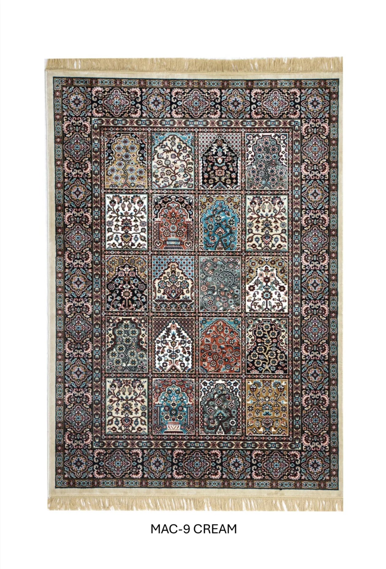 Jannat Cream Persian Silk Carpet & Rug