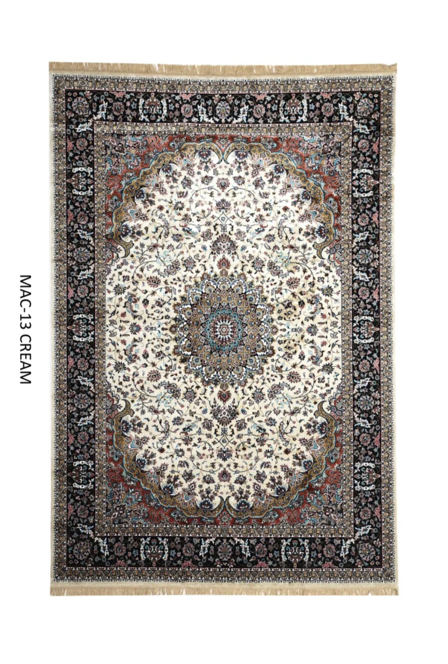 Farshi Cream Persian Silk Carpet & Rug