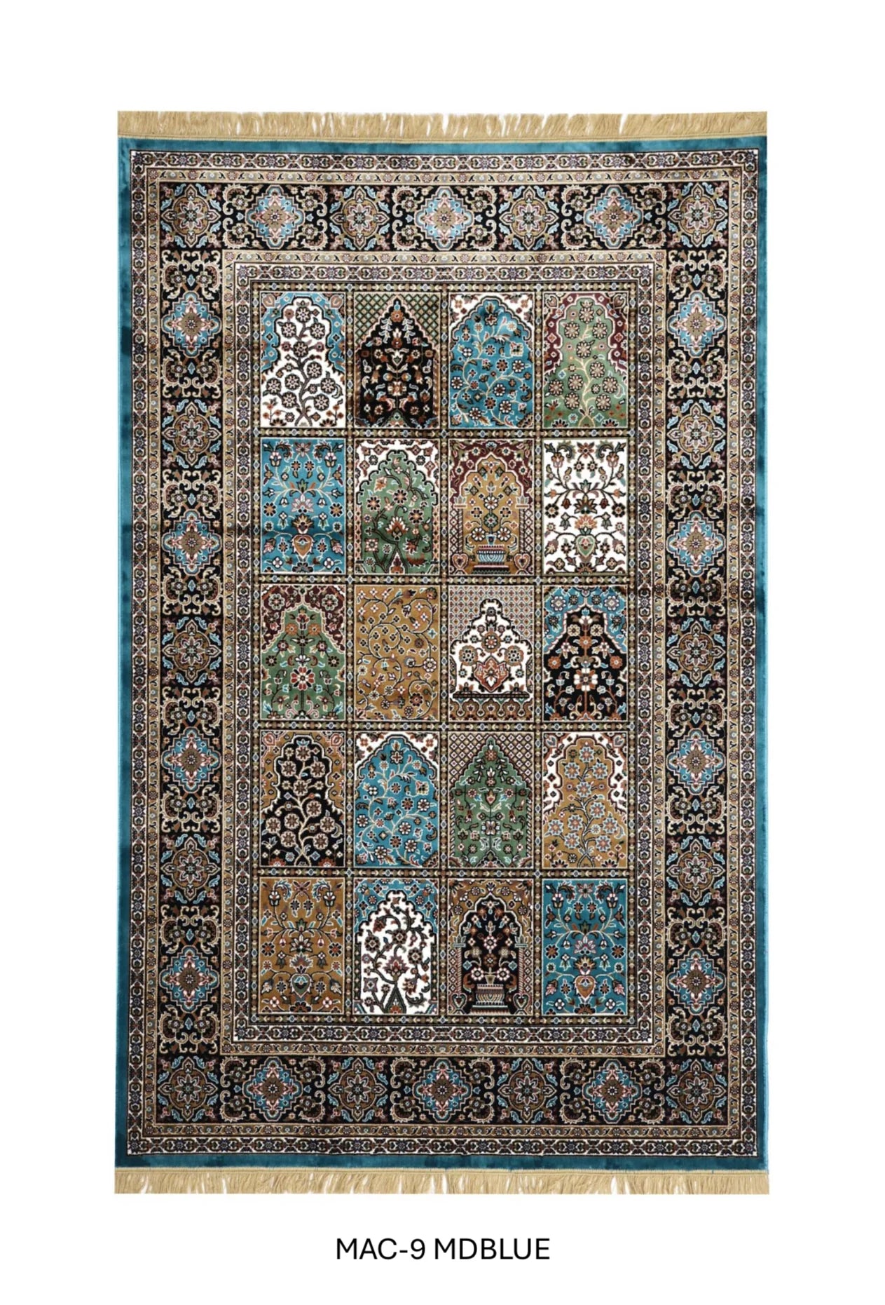 Inayat Blue Persian Silk Carpet & Rug