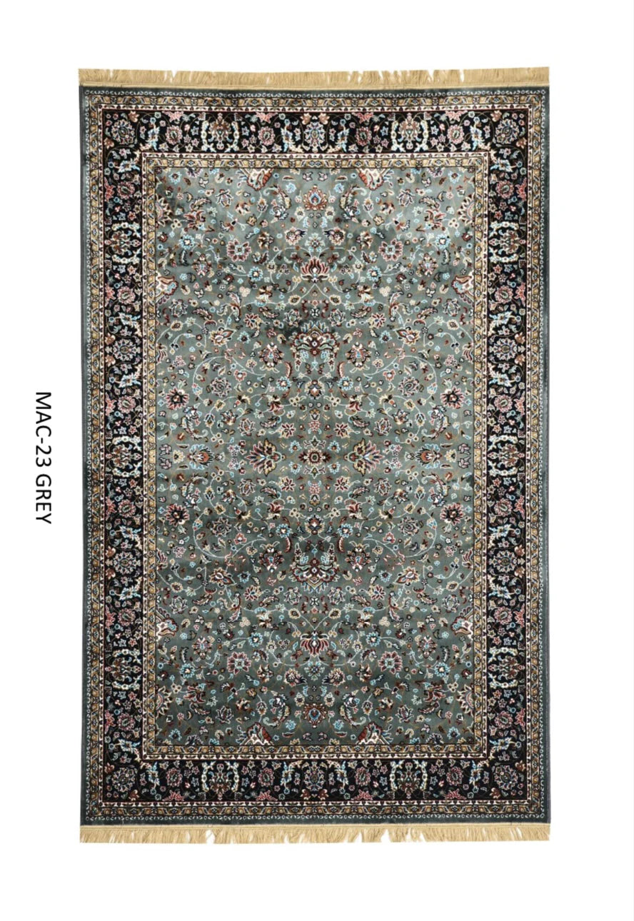 Kohinoor Gray Persian Silk Carpet & Rug