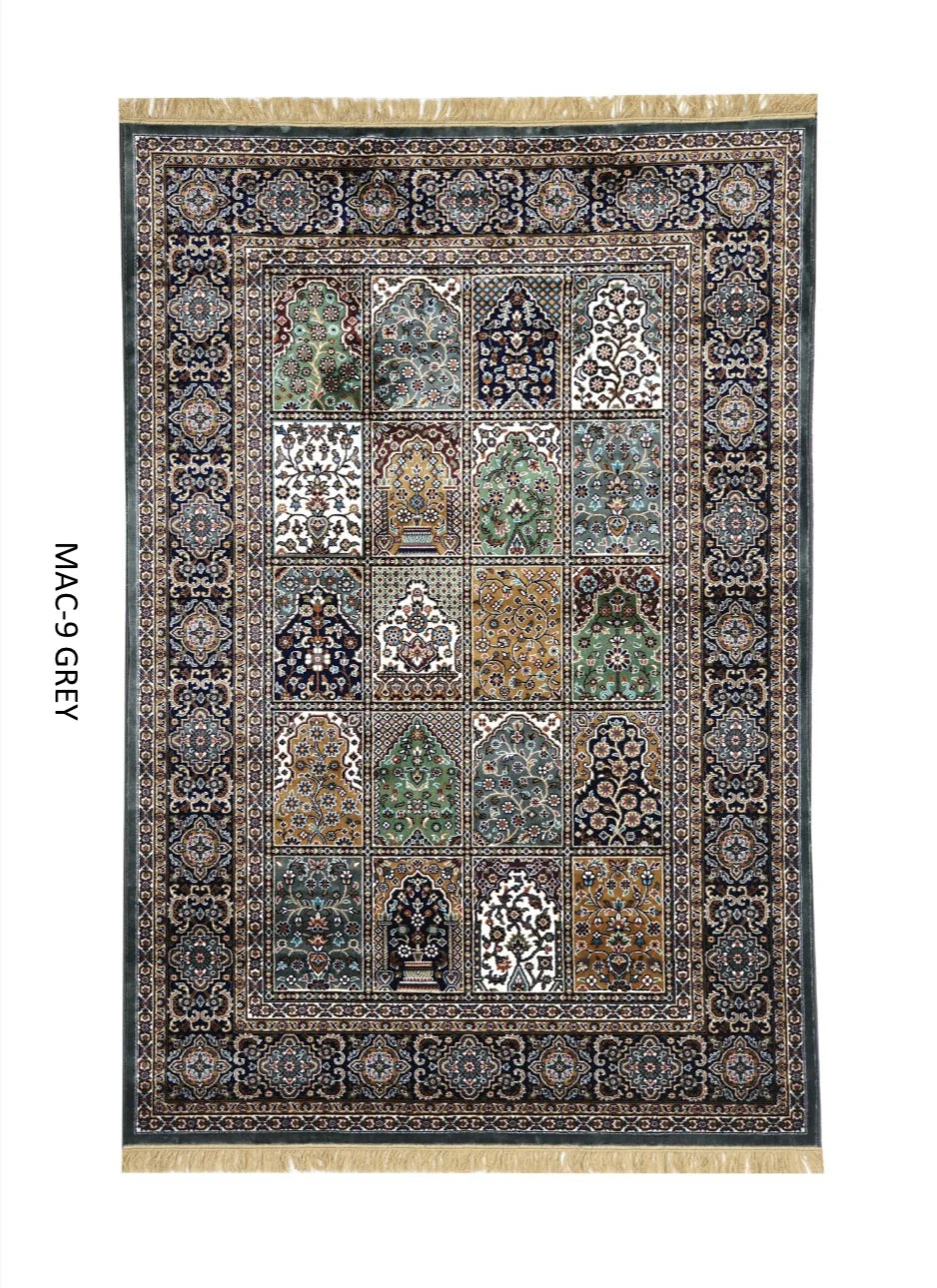 Nafasat Gray Persian Silk Carpet & Rug