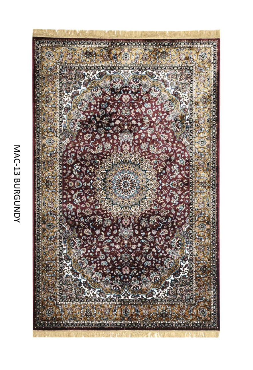 Sheen Burgundy Persian Silk Carpet & Rug