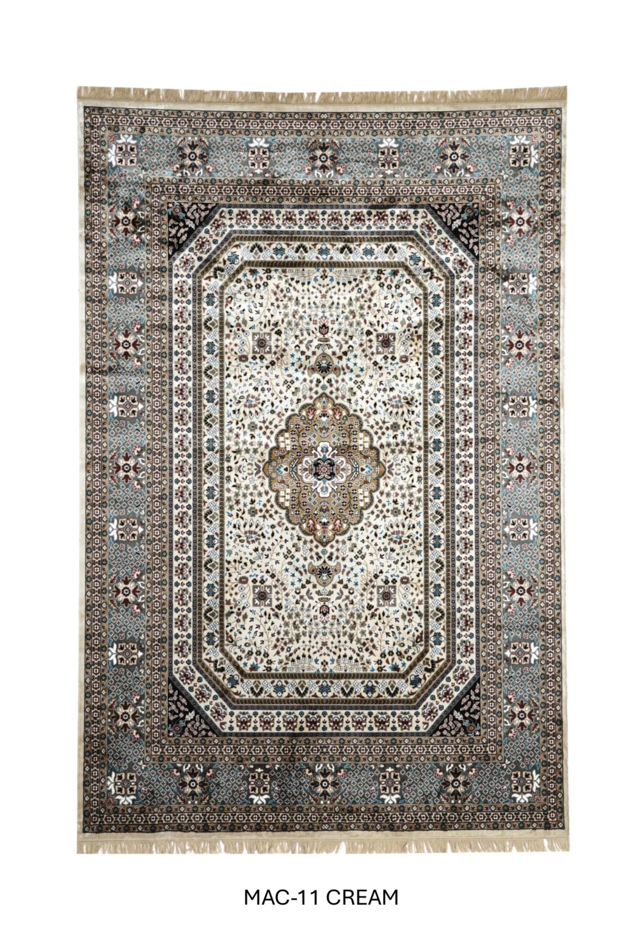 Shahi Cream Persian Silk Carpet & Rug