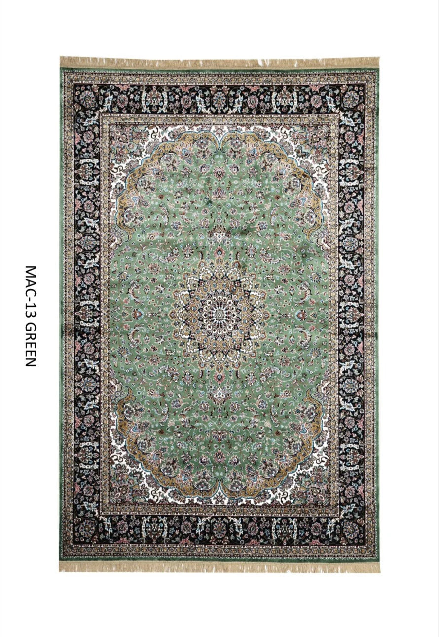 Dilruba Green Persian Silk Carpet & Rug