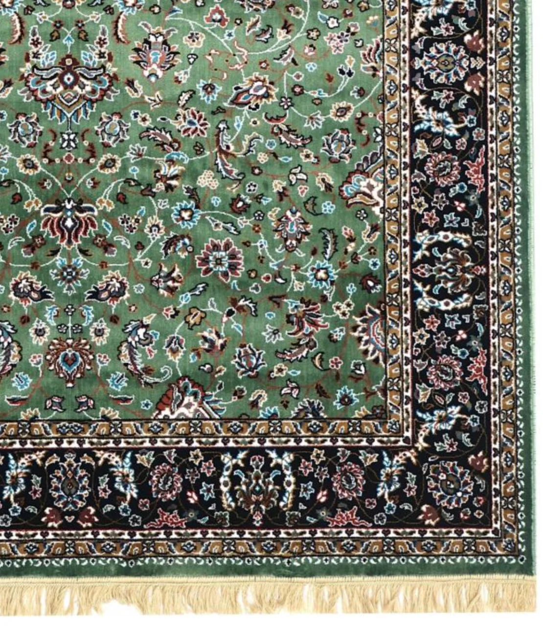 Nizam Green Persian Silk Carpet & Rug