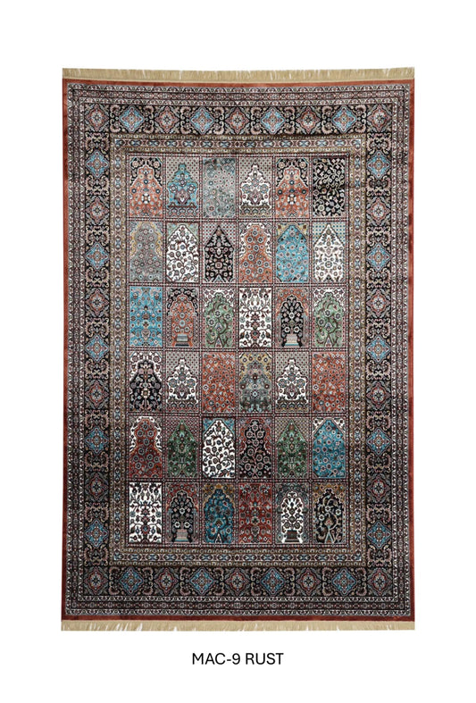 Azara Rust Persian Silk Carpet & Rug