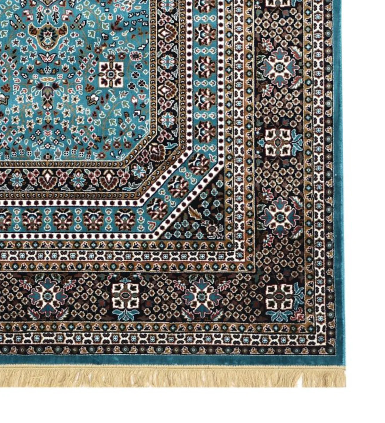 Afreen Blue Persian Silk Carpet & Rug