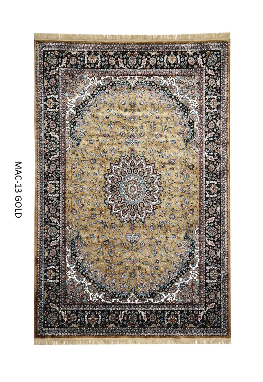 Zarafshan Gold Persian Silk Carpet & Rug