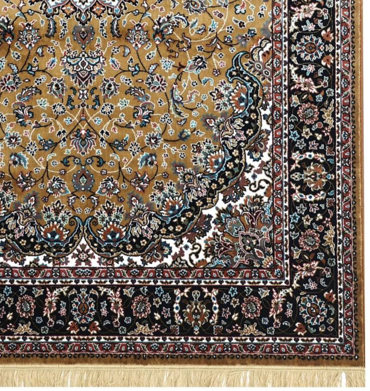 Riwaayat Gold Persian Silk Carpet & Rug