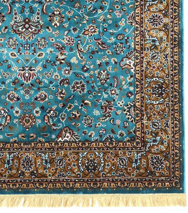 Rukhsar Blue Persian Silk Carpet & Rug