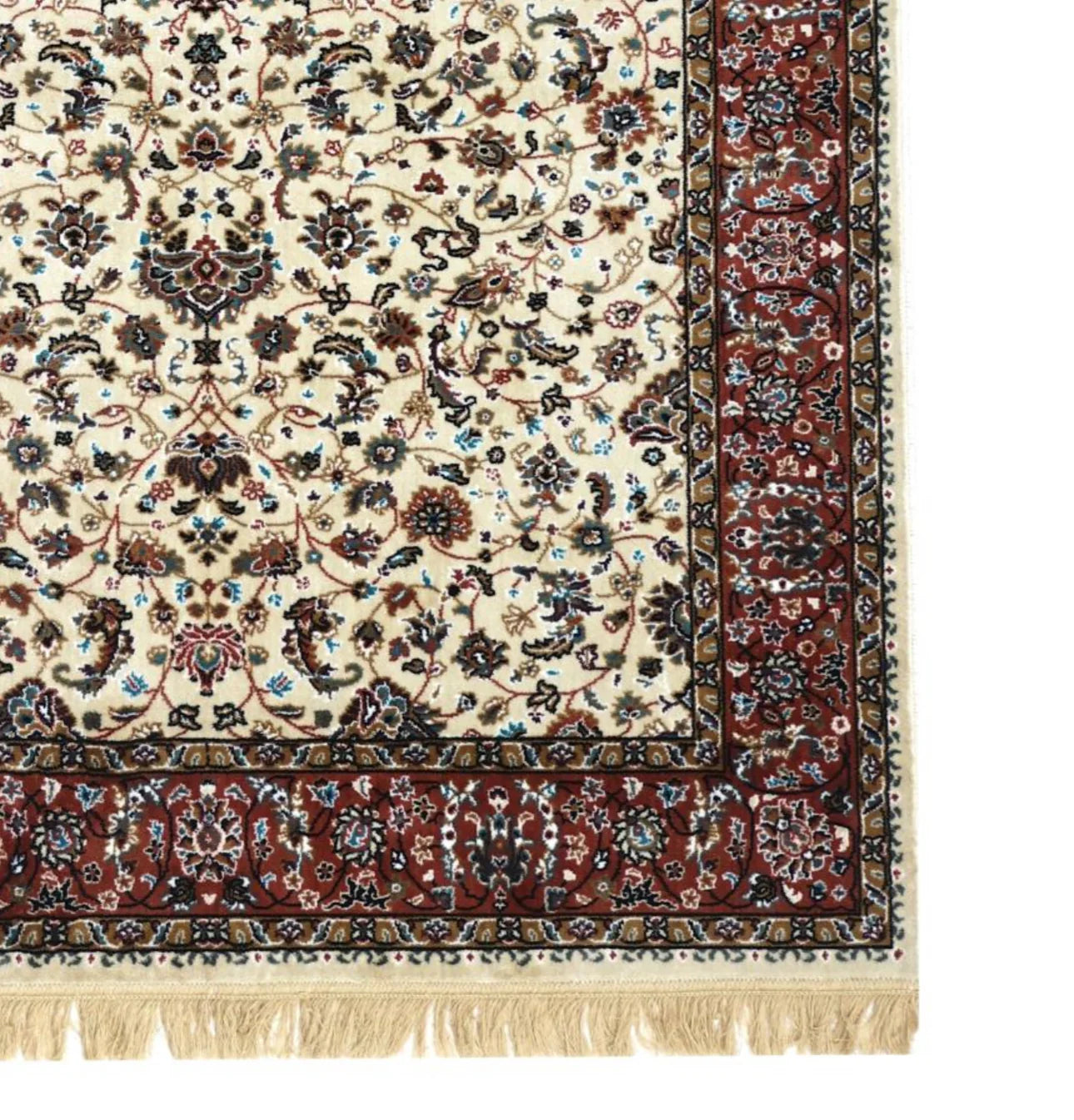 Saffron Cream Persian Silk Carpet & Rug