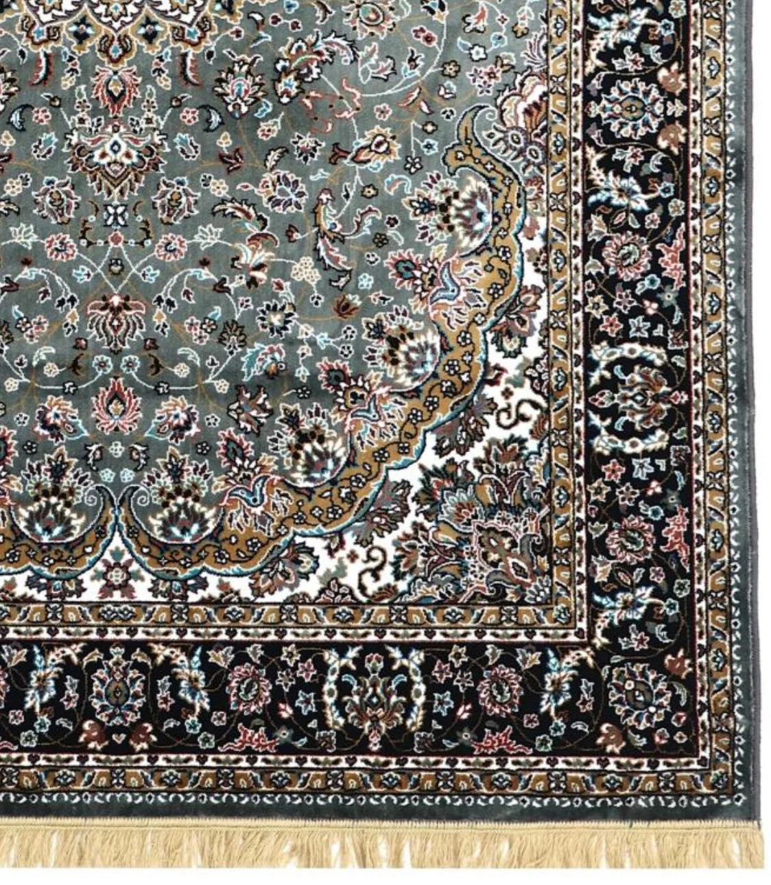Aabshar Gray Persian Silk Carpet & Rug