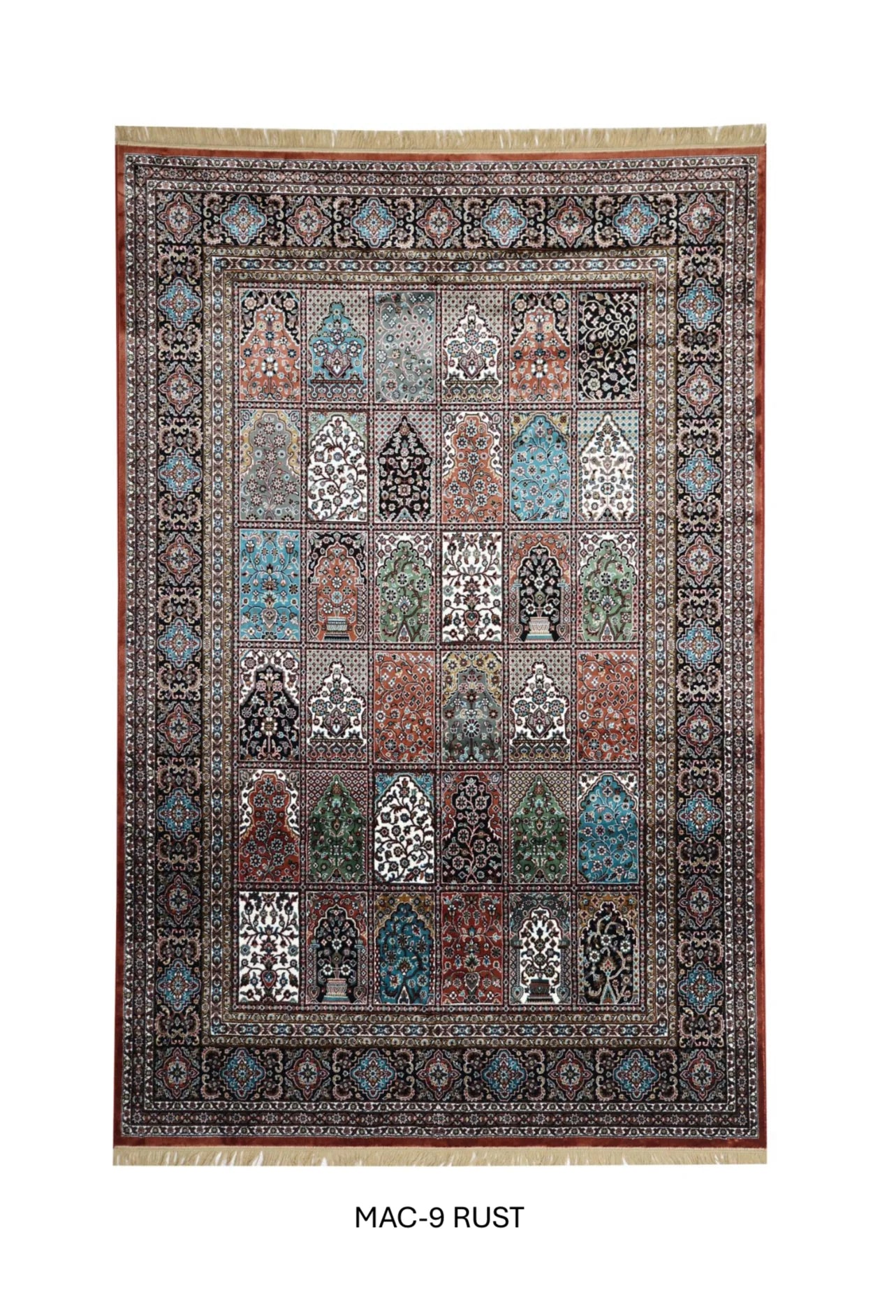 Azara Rust Persian Silk Carpet & Rug