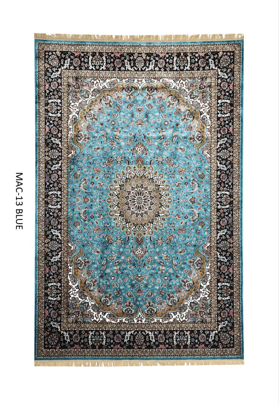 Shama Blue Persian Silk Carpet & Rug