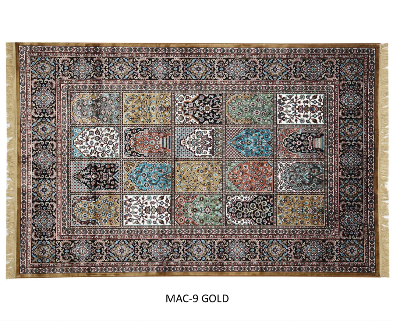Gulzar Gold Persian Silk Carpet & Rug