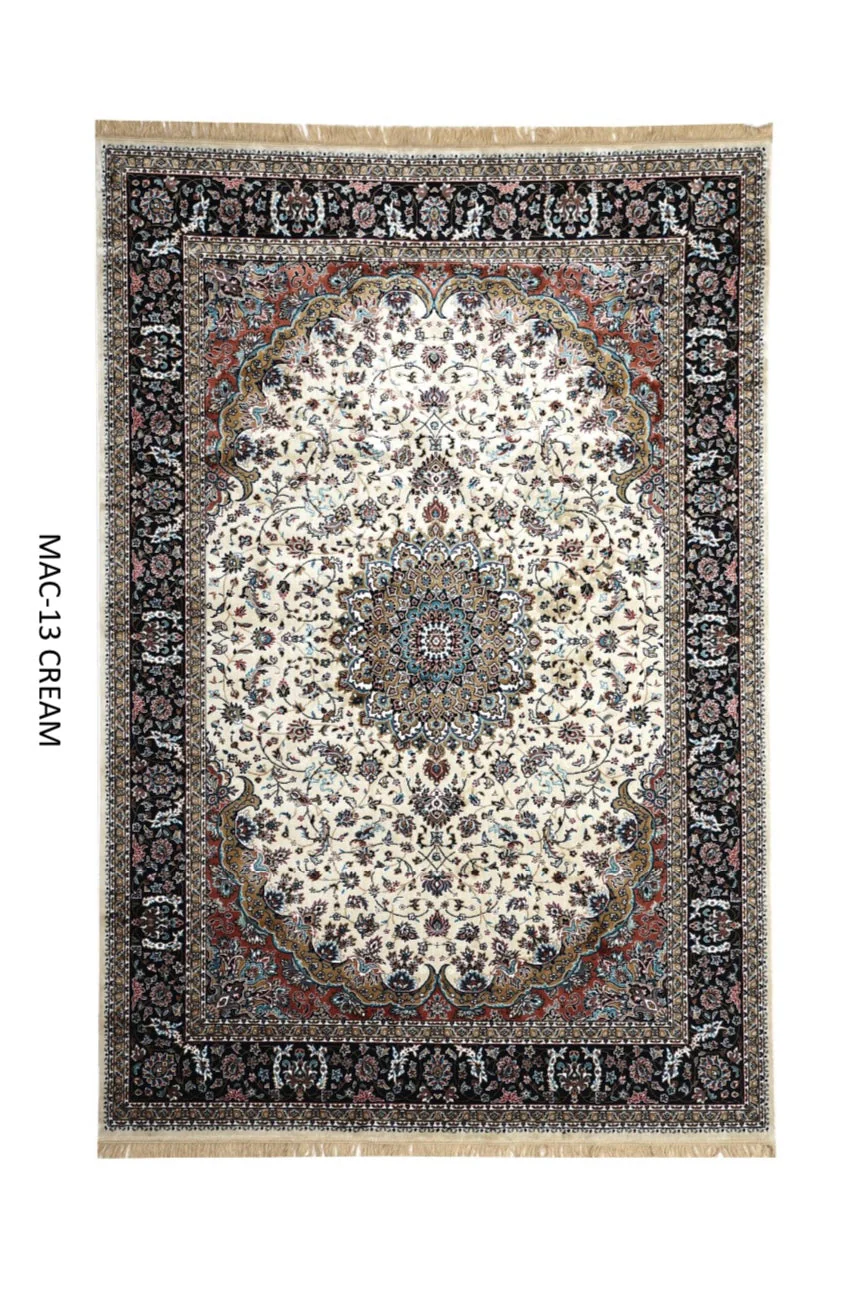 Farshi Cream Persian Silk Carpet & Rug