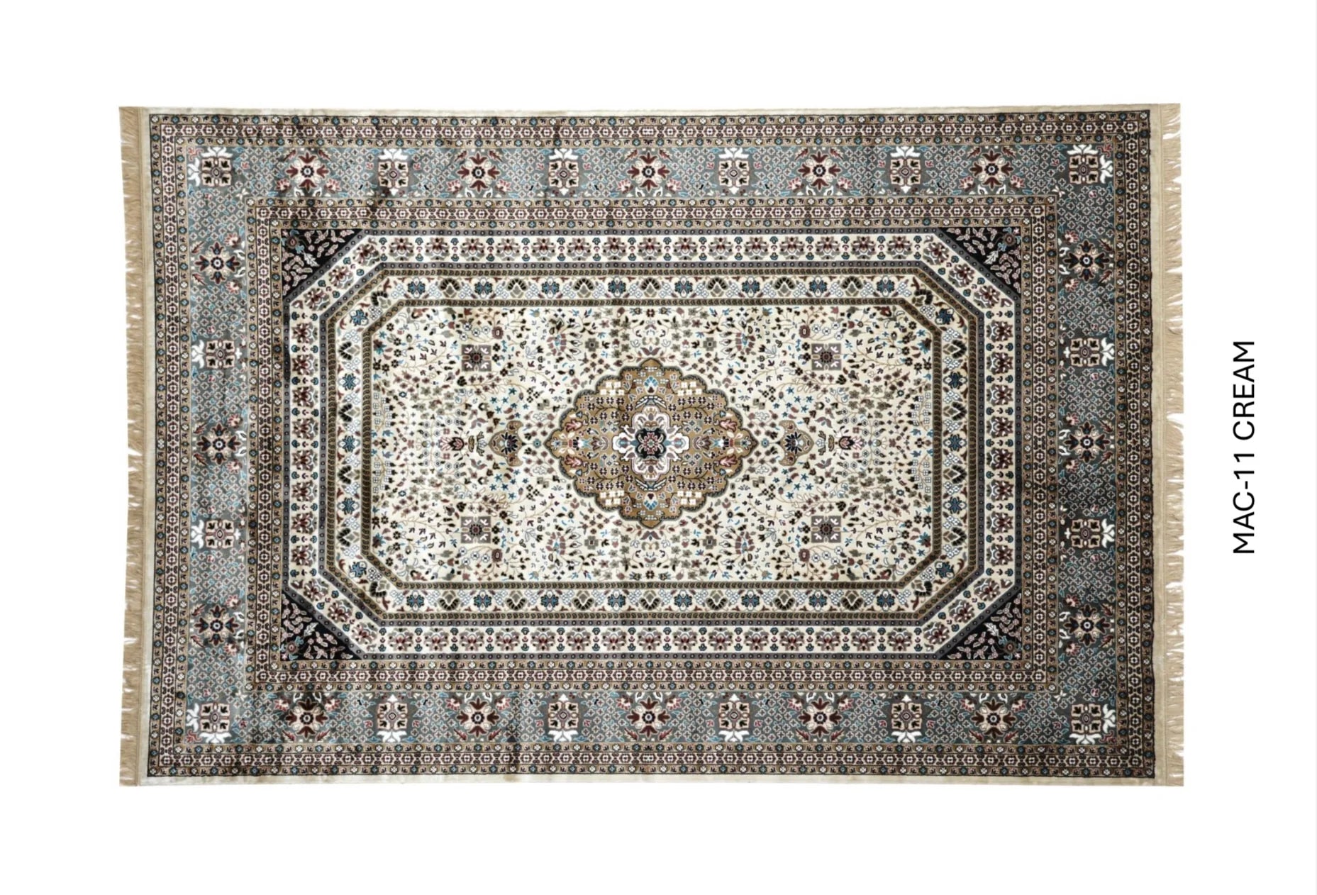 Shahi Cream Persian Silk Carpet & Rug