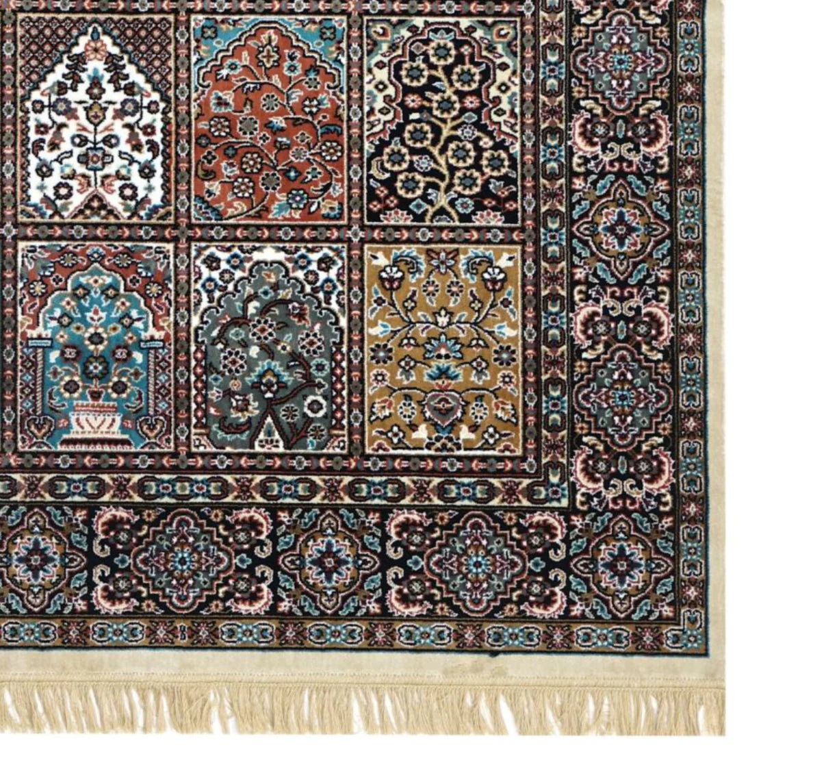Jannat Cream Persian Silk Carpet & Rug