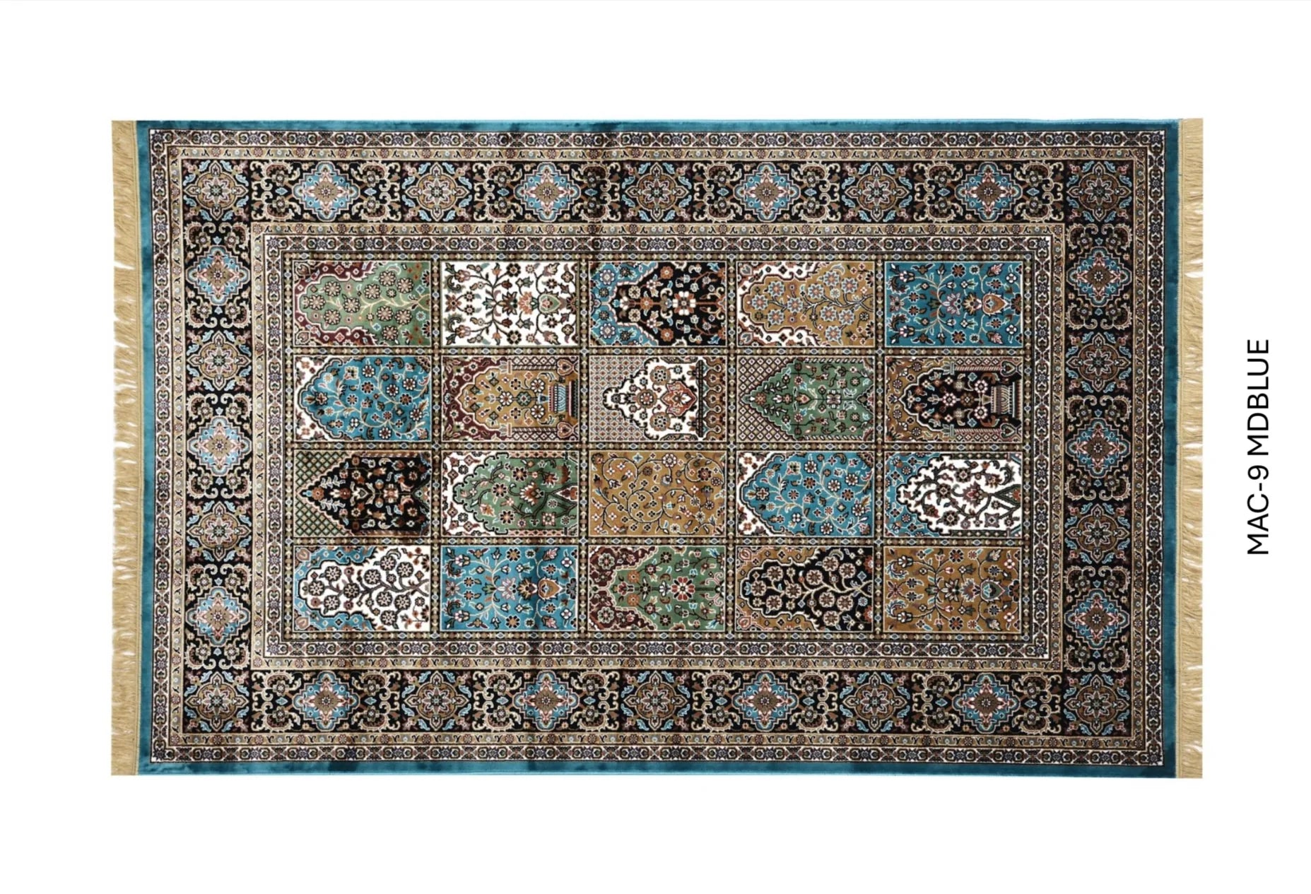 Inayat Blue Persian Silk Carpet & Rug