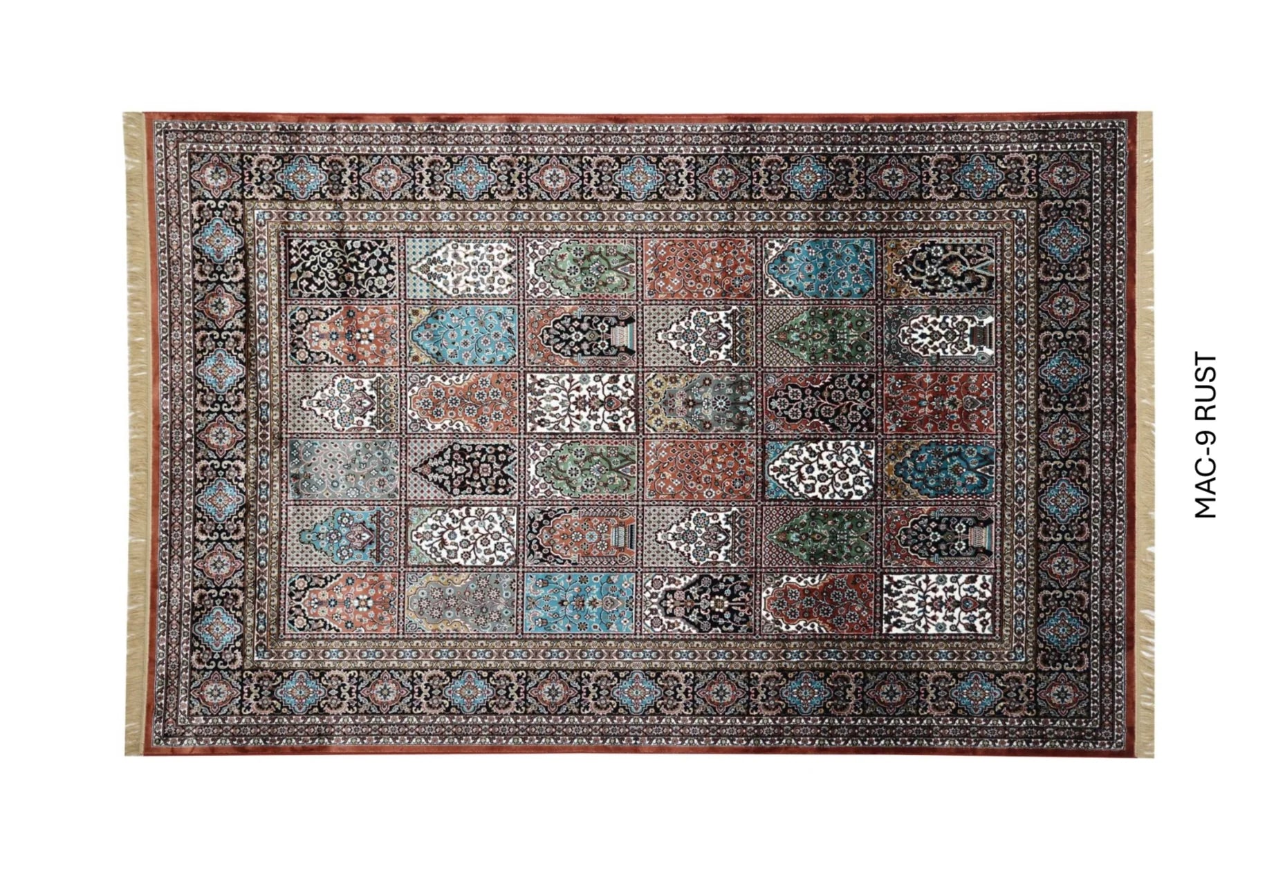 Azara Rust Persian Silk Carpet & Rug