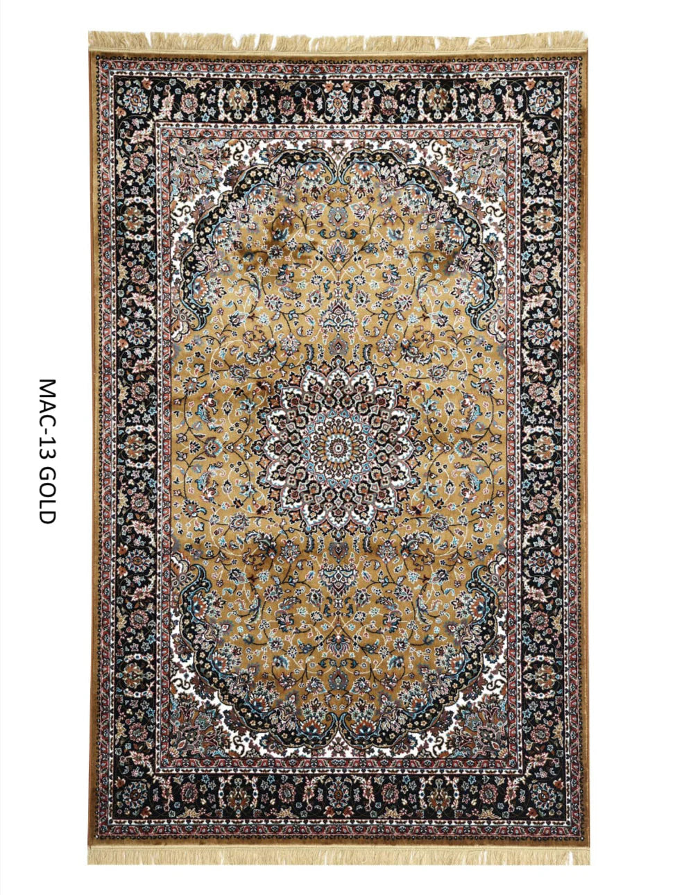 Riwaayat Gold Persian Silk Carpet & Rug